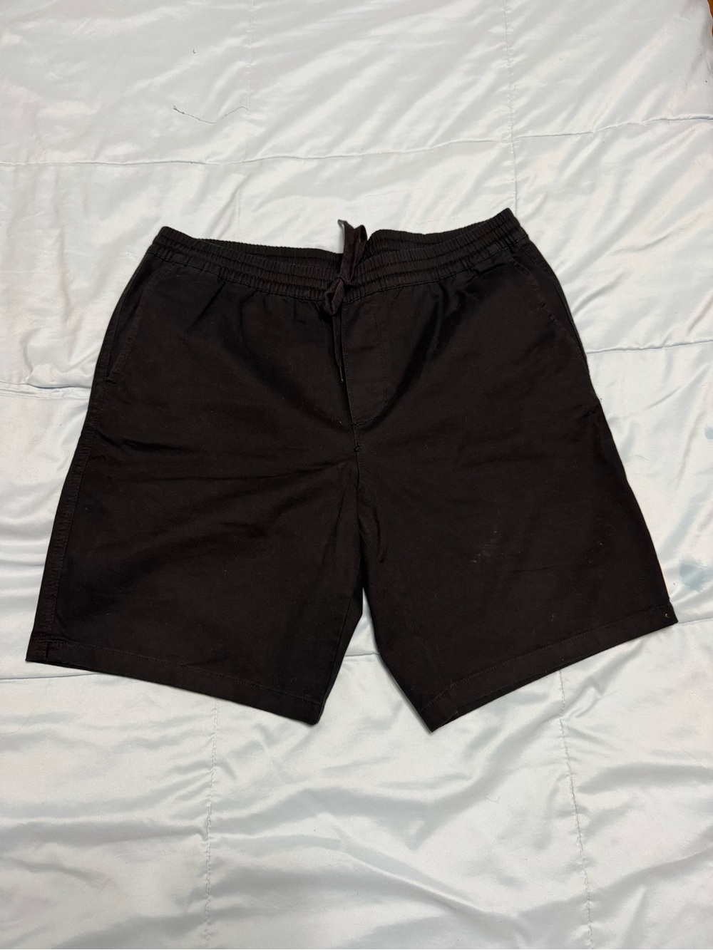 Hurley Black Elastic-Waist Athletic Shorts
